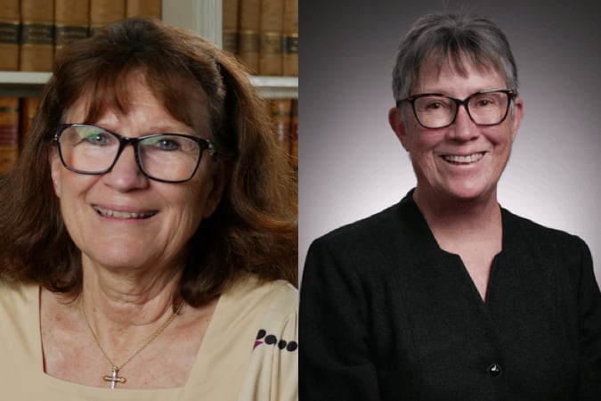 Virginia Ross, left, was elections director in Pinal County during the November 2022 midterm election. Geraldine Roll, right, was then in training to become Pinal County’s next elections director. | Courtesy of Pinal County govern