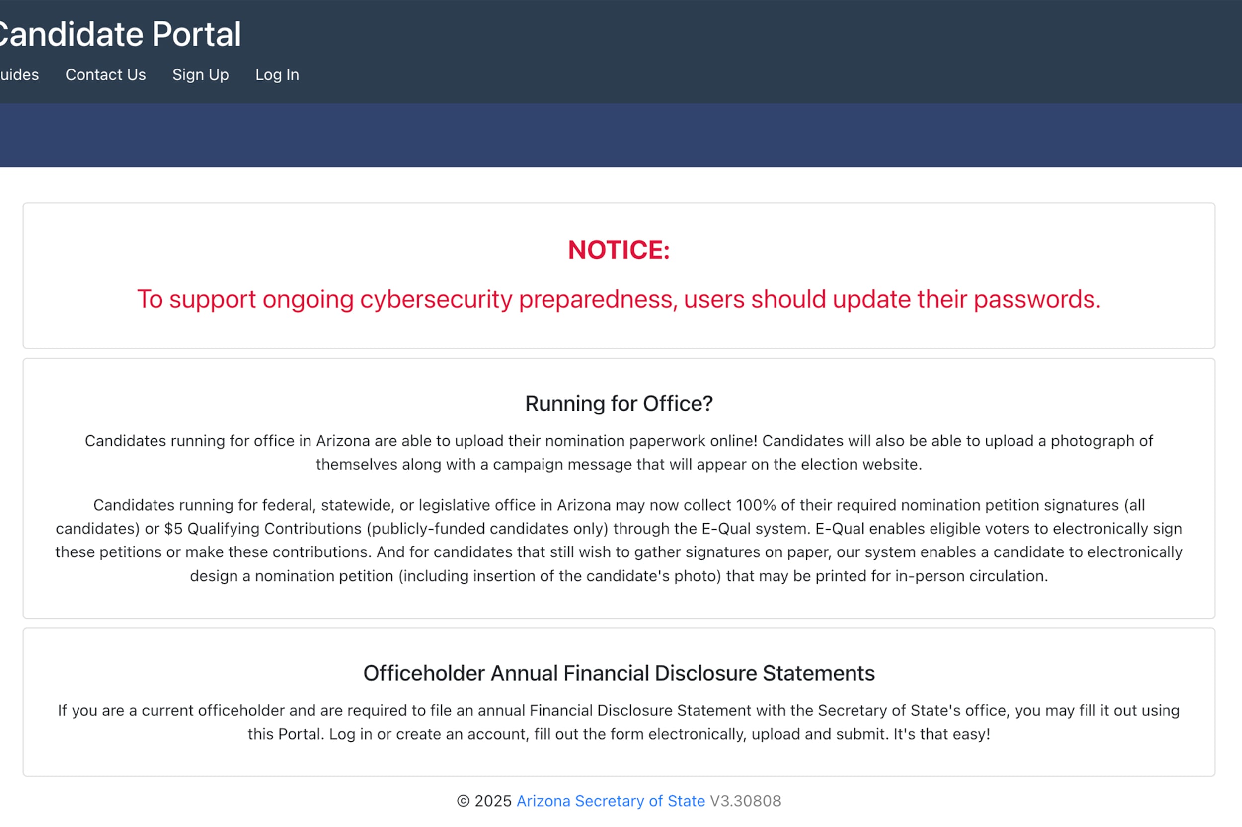 A screenshot of a white webpage with black and red writing.
