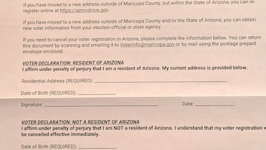 Maricopa County Recorder’s Office mails incorrect letters to 83,000 voters