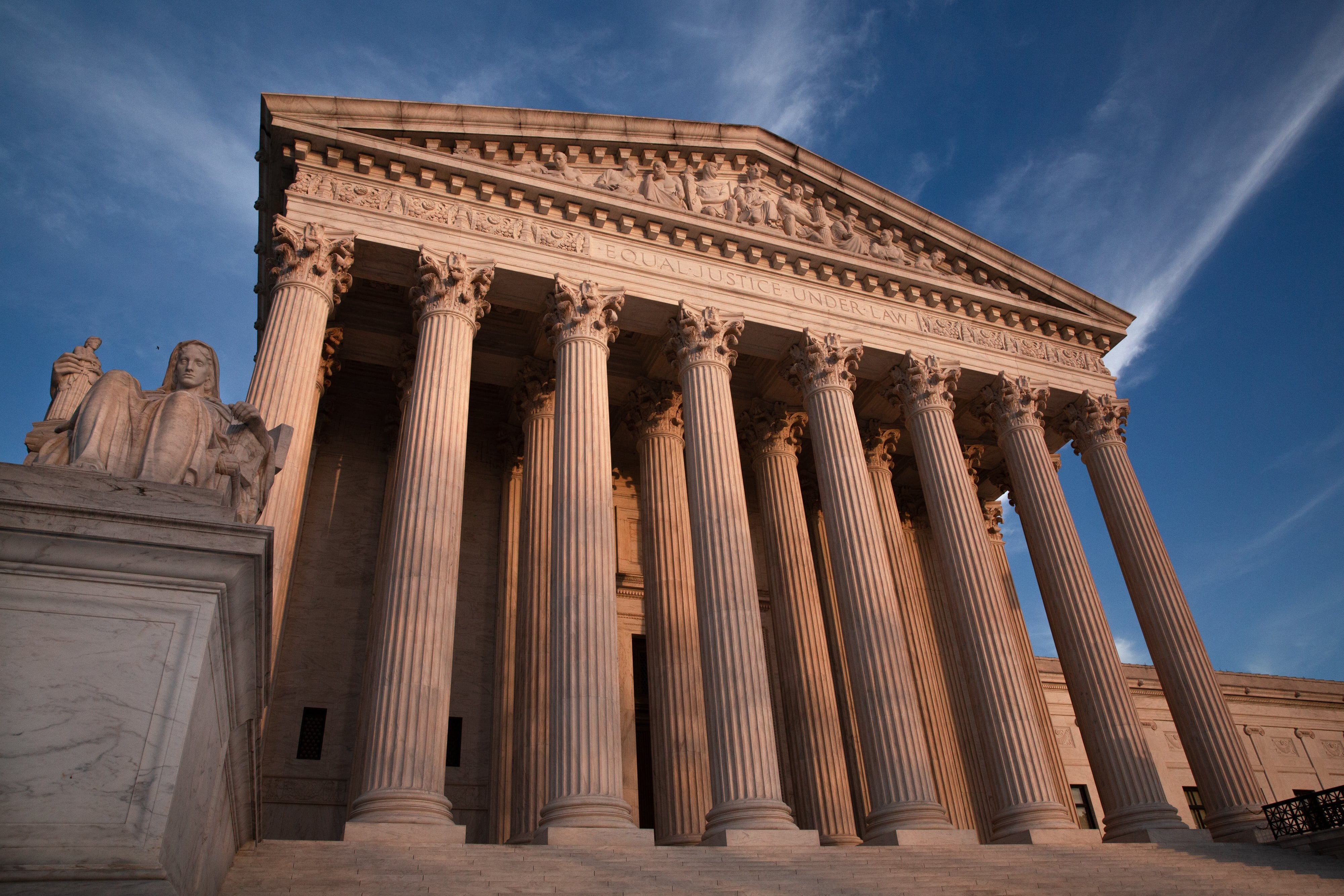 A photograph of the U.S. Supreme Court building.