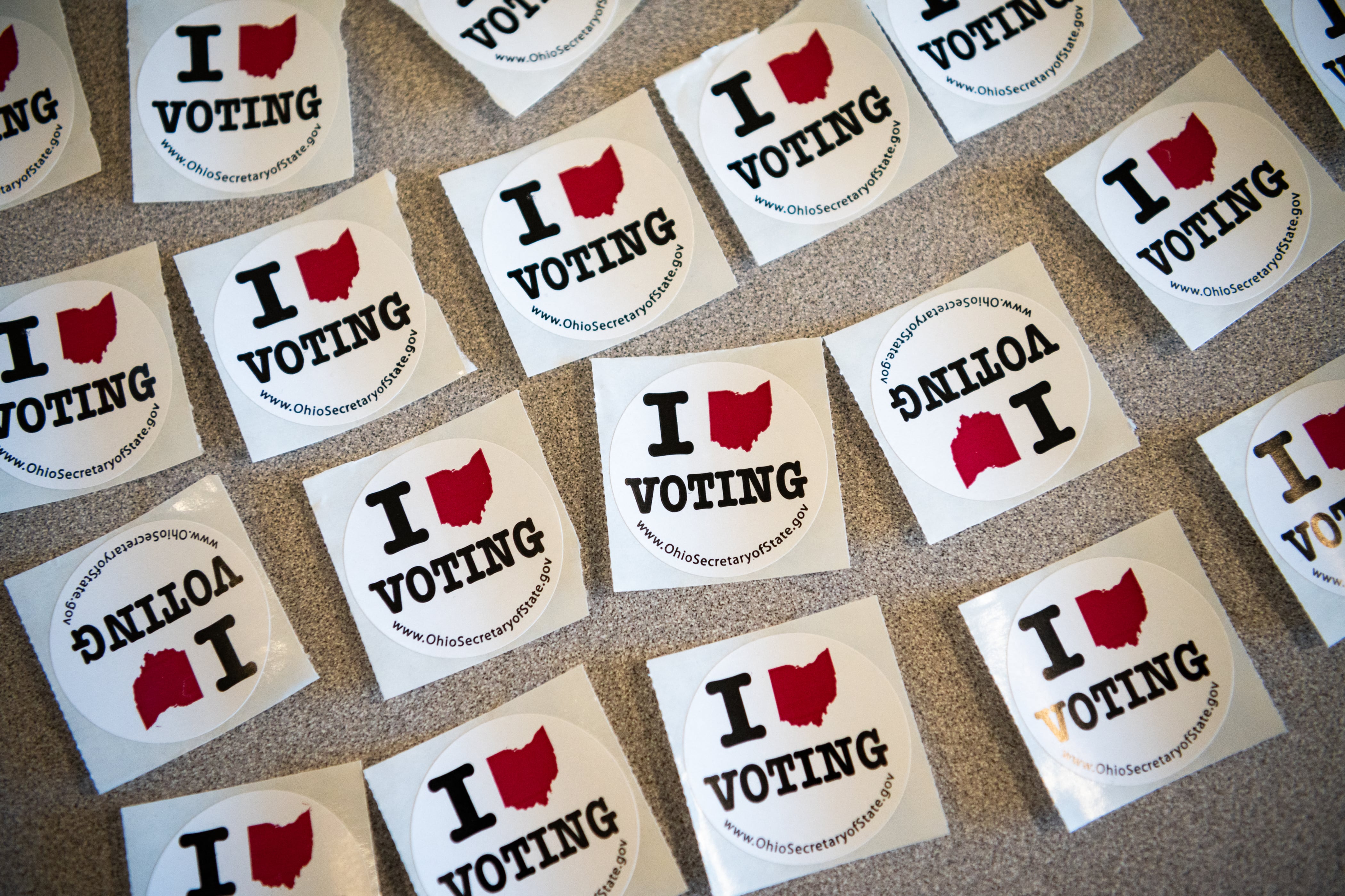A bunch of voting stickers from Ohio.